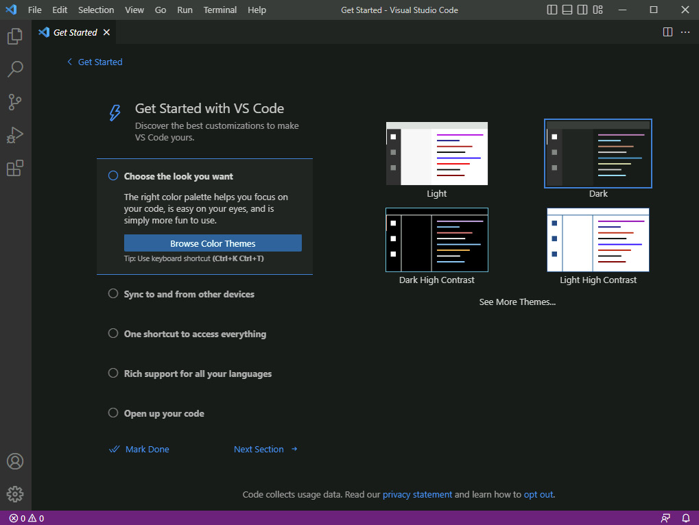 Figure 1.36 – VS Code Editor
