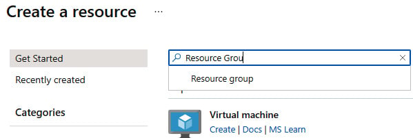 Figure 1.5 – Creating a resource group
