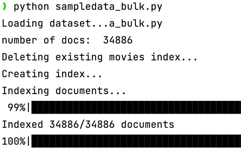 Figure 2.19 – The output of the sampledata_bulk.py script