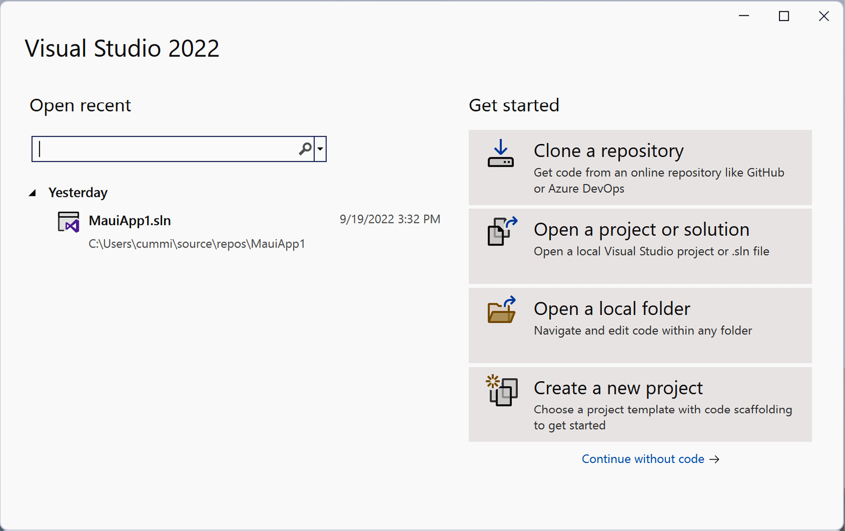 Figure 5.1 – Visual Studio 2022