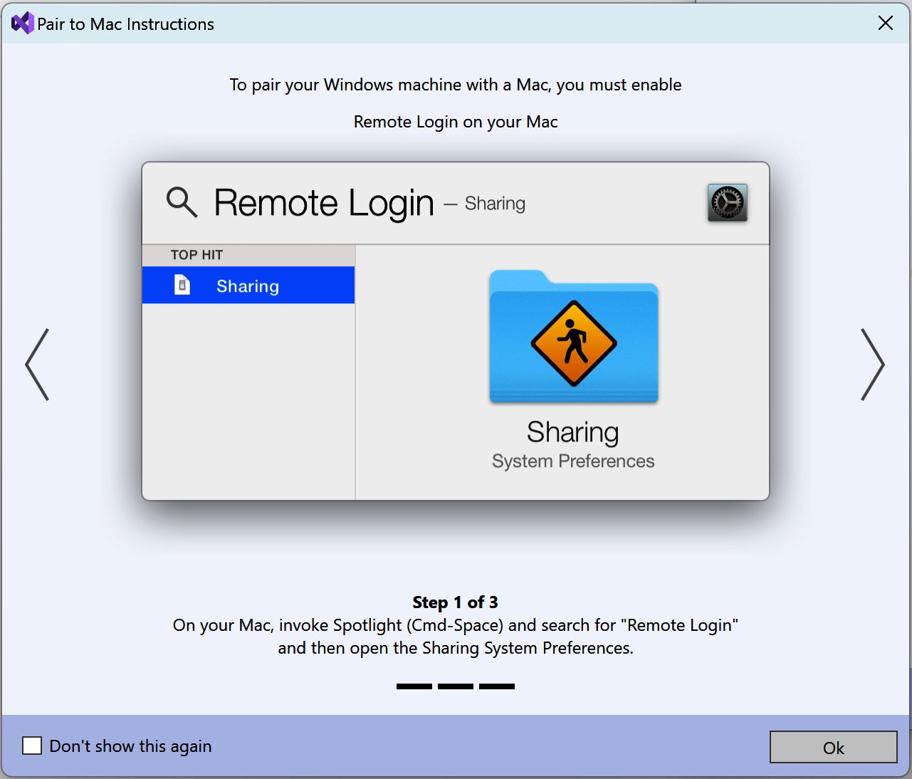 Figure 1.17 – Pair to Mac wizard