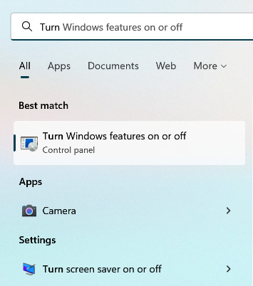 Figure 1.22 – Turn Windows feature﻿s on or off