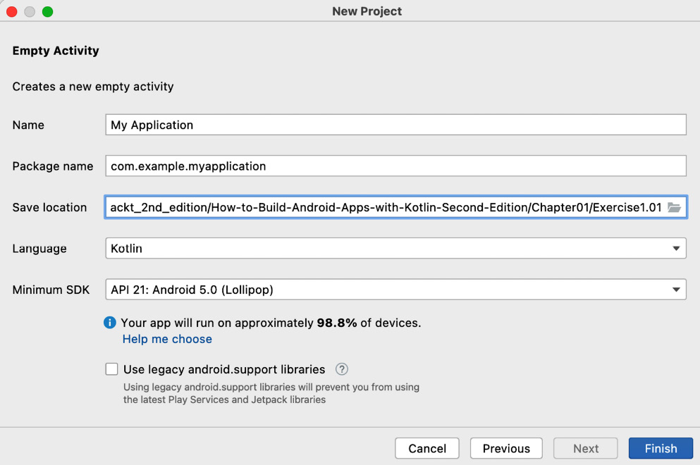 Figure 1.2 – Project configuration