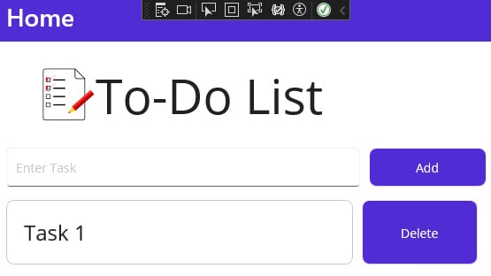 Figure 13.2: The to-do home page with a task added