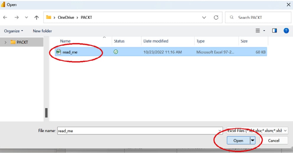 Figure 1.8 – Excel file ready to open in Power Query