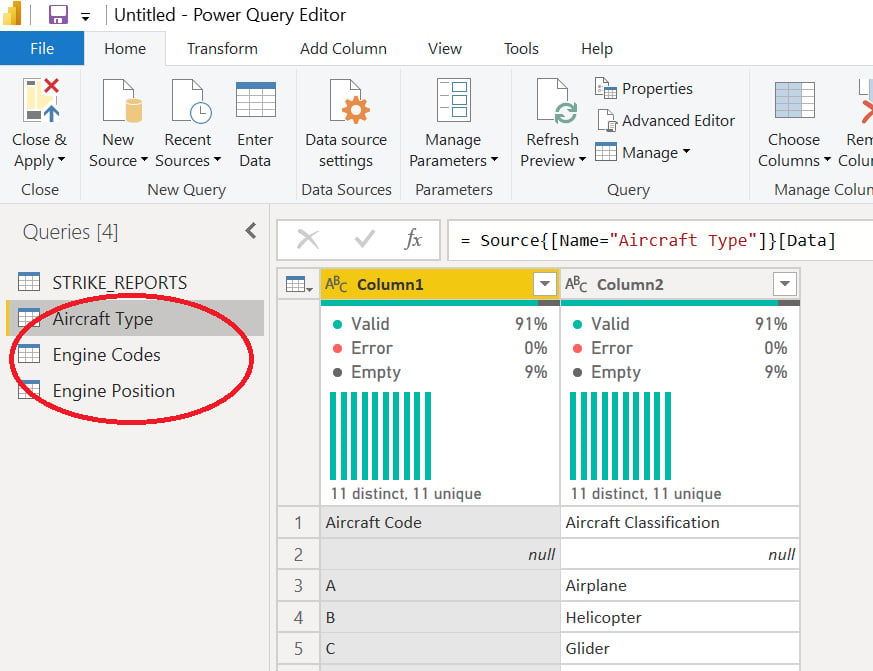 Figure 1.10 – Three new tables are previewed in Power Query