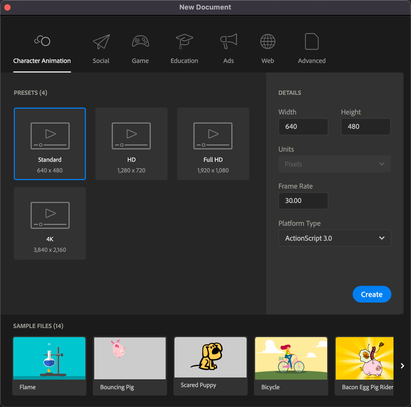 Figure 1.13 – The New Document dialog