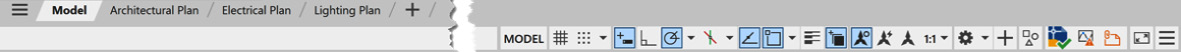 Figure 1.22: Default Layouts docked above the Status Bar