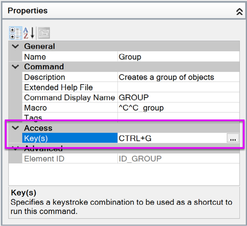 Figure 2.32: Assign a GROUP shortcut key