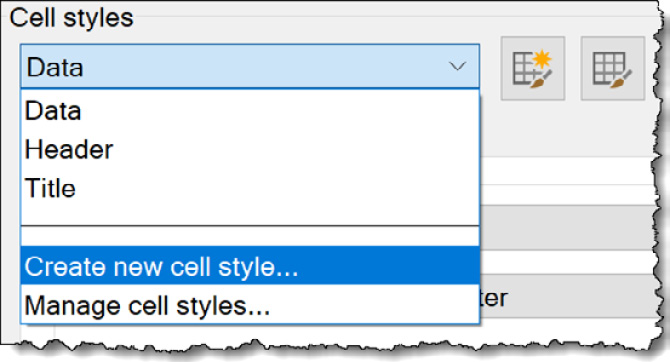 Figure 5.40: Creating a New Cell Style