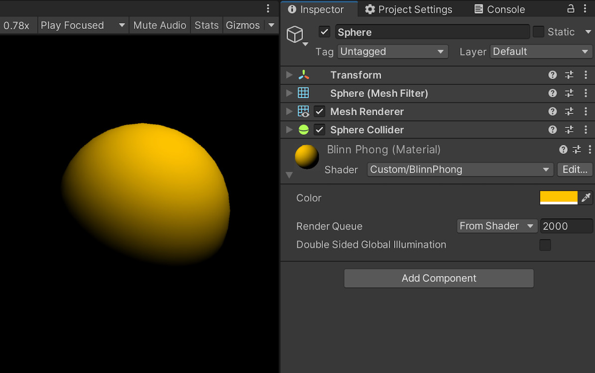 Figure 1.17 – Diffuse shader with a color property for the surface