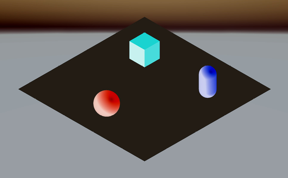 Figure 14.6 – Demo scene with the fullscreen color inversion effect applied