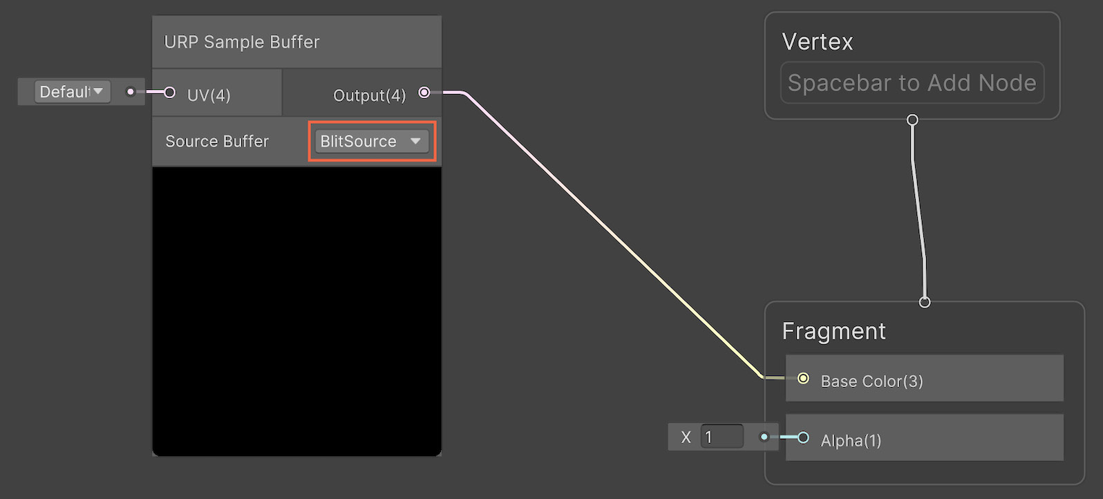 Figure 14.7 – Basic URP fullscreen shader using a URP Sample Buffer node