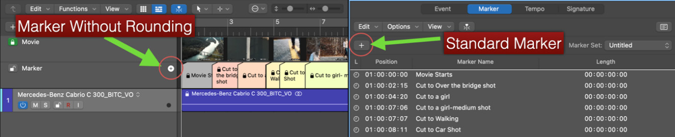 Figure 6.21: Standard marker and marker without rounding buttons