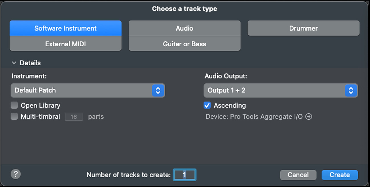 Figure 8.1: Logic Pro dialog box