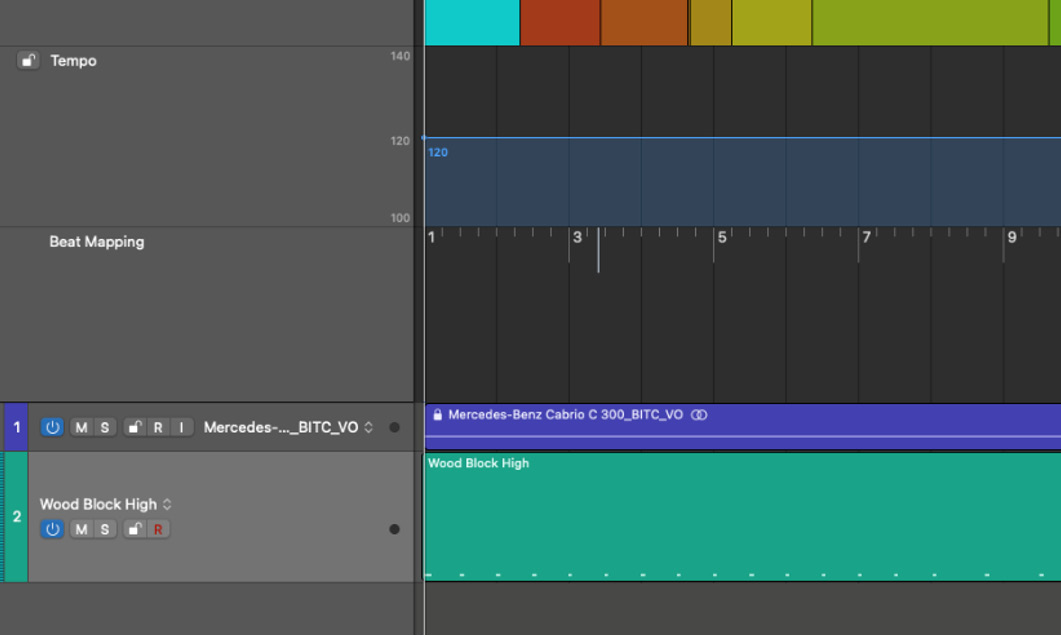 Figure 8.23: Beat mapping of the MIDI region