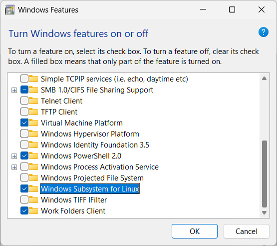 Figure 1.3 – Installing Windows Subsystem for Linux