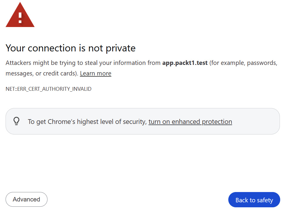 Figure 1.25 – Invalid SSL