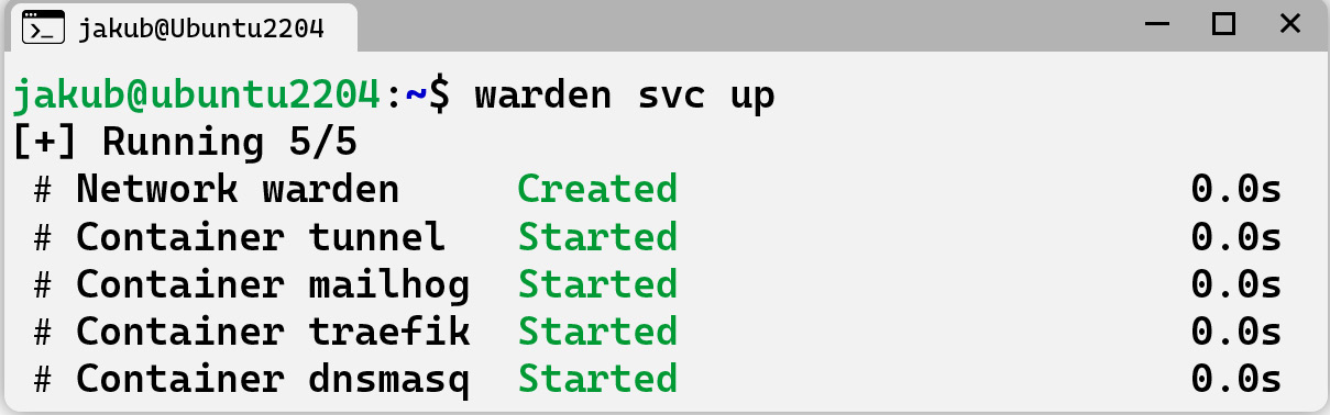 Figure 2.10 – Checking whether Warden is running