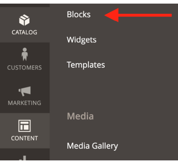 Figure 13.1 – CMS blocks in the system menu