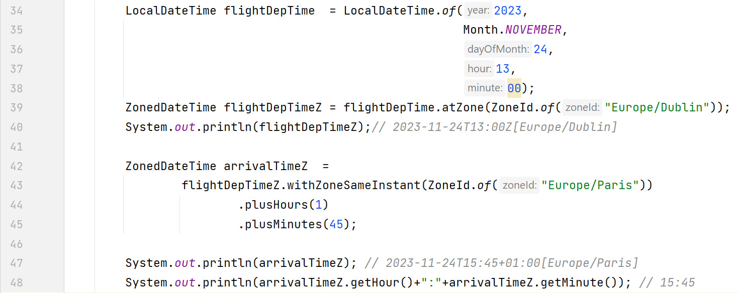 Figure 12.22 – ZonedDateTime example