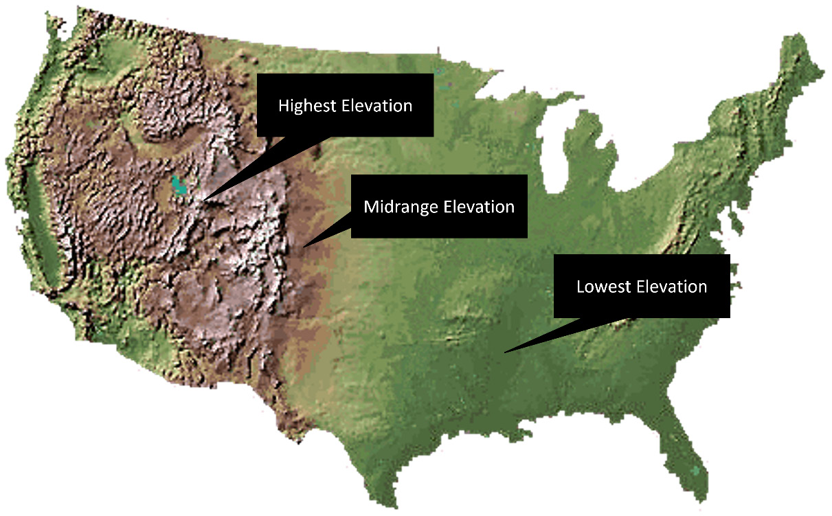 Figure 1.10 – An example of a DEM using colors and hill shade shadows to create a natural-looking representation of elevation