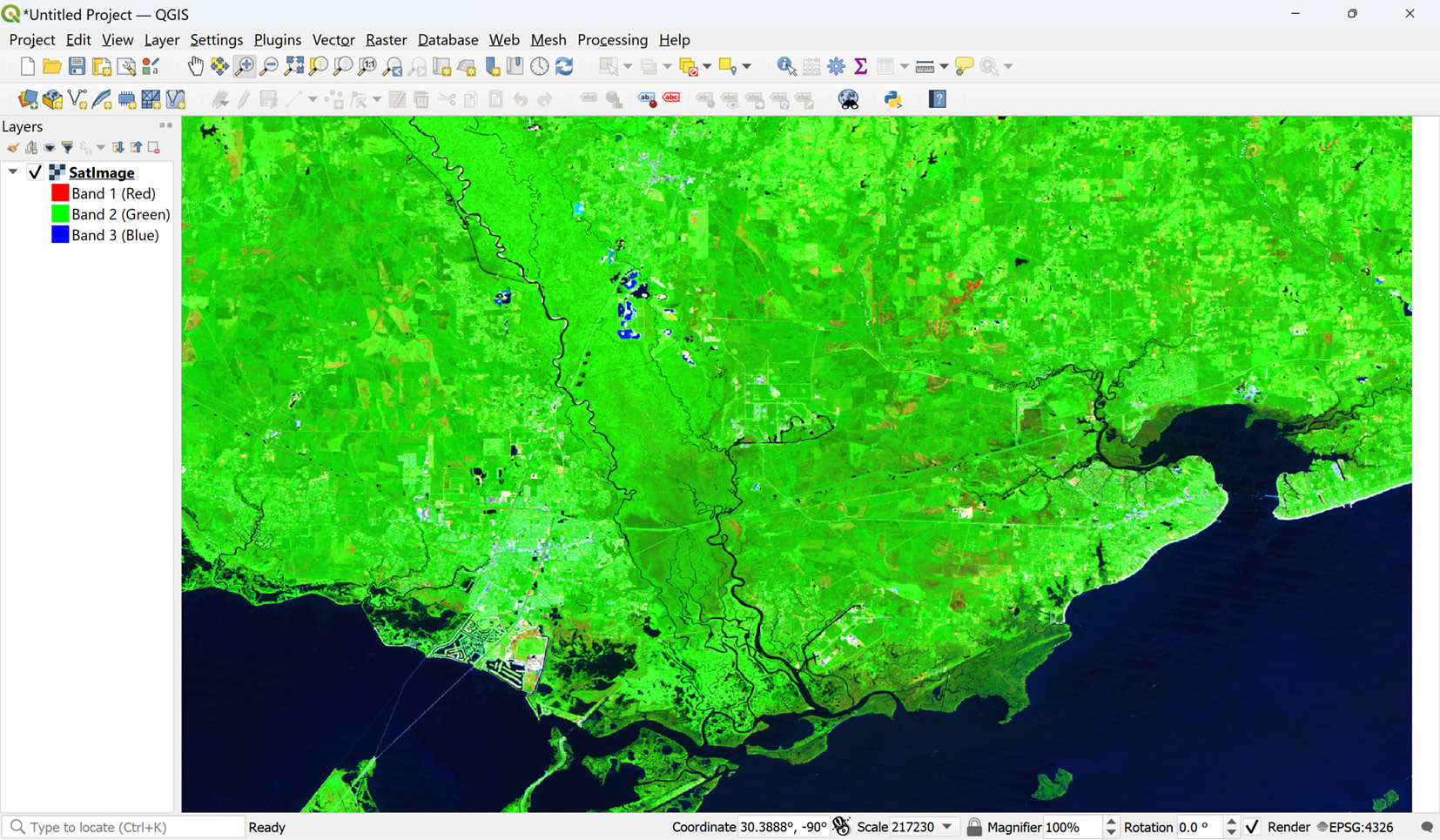 Figure 4.1 – QGIS allows you to quickly and easily view geospatial data by simply dragging it o﻿nto the map canvas