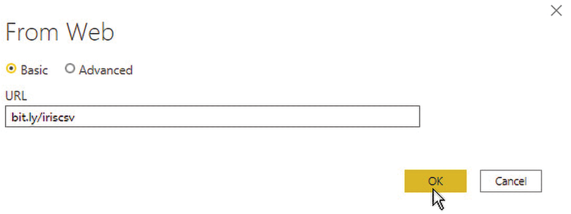 Figure 1.6 – Import the Iris data from the web 