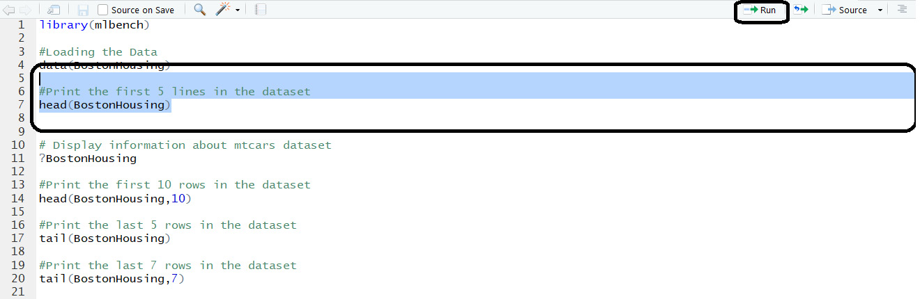 Figure 1.15: Selectively running the code
