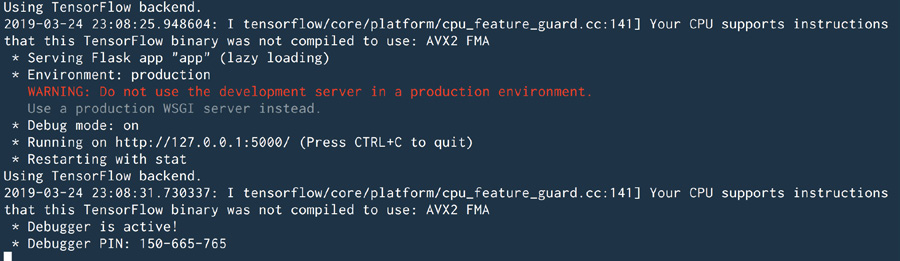 Figure 9.31: Output for flask