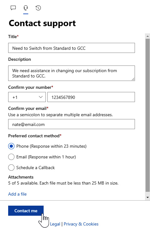 Figure 1.18 – Service request fields and options