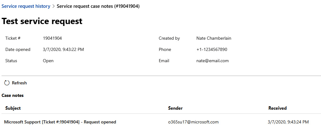 Figure 1.21 – An active service request's details screen