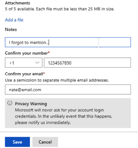 Figure 1.24 – Additional attachments and notes can be added when editing an existing service request