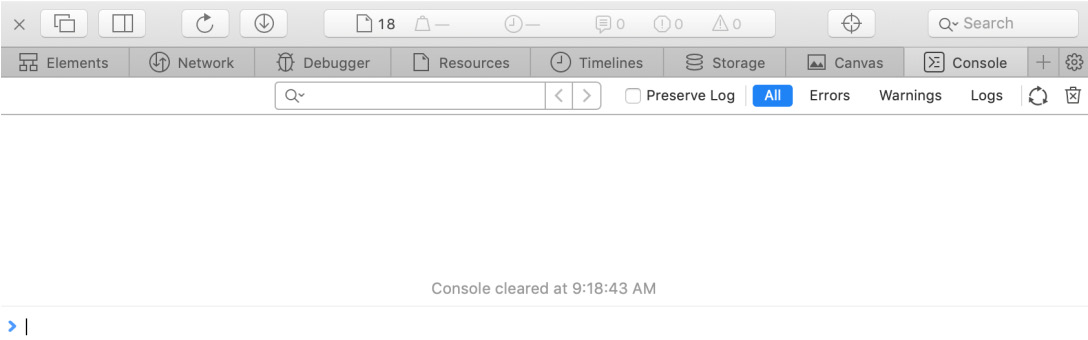 Figure 1.11: Apple Safari Developer Tools
