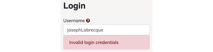 Figure 1.13: Form validation on a login
