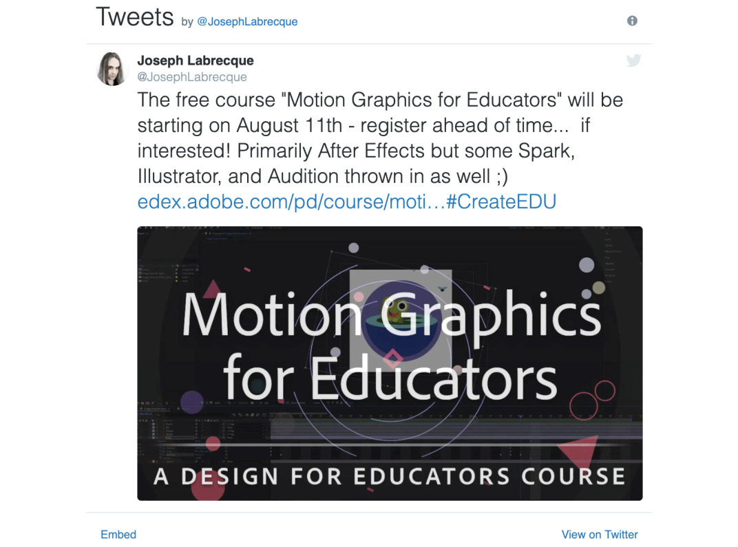 Figure 1.14: Embeddable Twitter widget