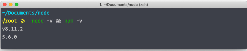 Figure 0.4: Installed version of Node.js and npm