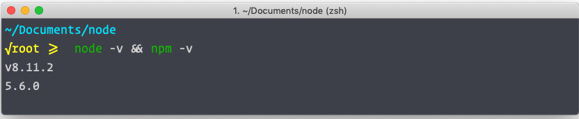 Figure 0.4: Installed version of Node.js and npm

