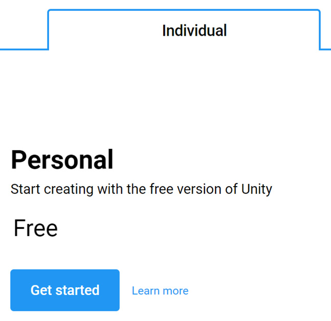 Figure 2.2 – Choosing an individual/free license
