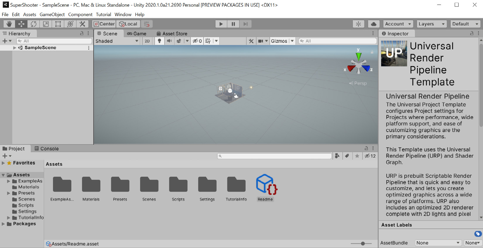 Figure 2.14 – The Unity Editor window
