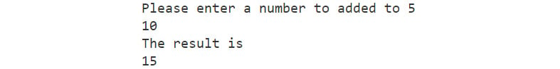 Figure 1.9: Output for user input in Ruby
