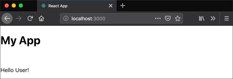 Figure 1.7: First React component created