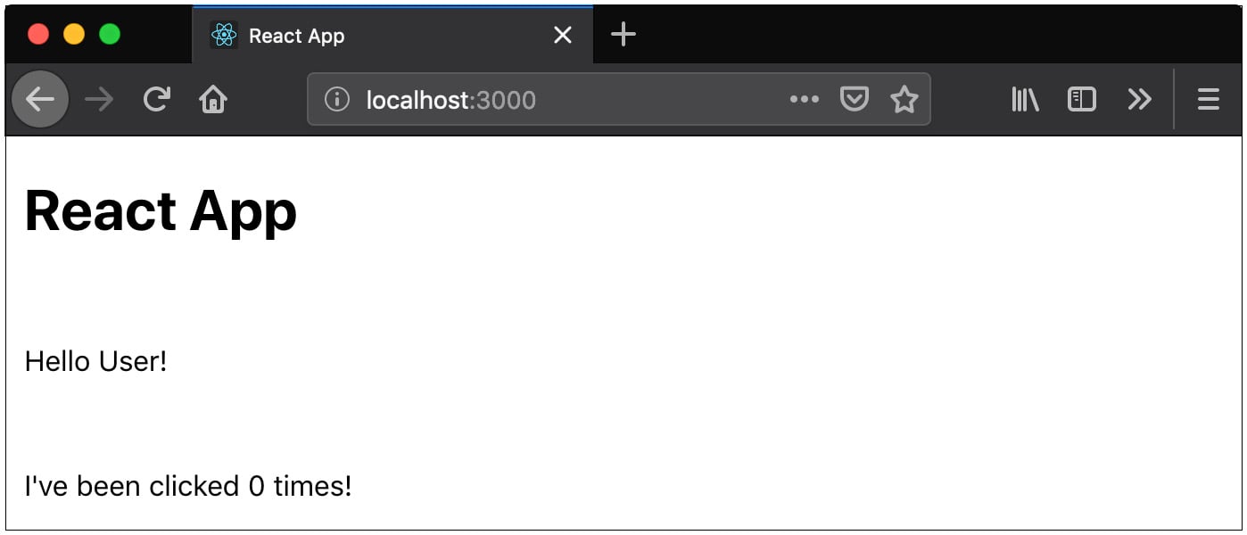 Figure 1.10: Click counter in a React component