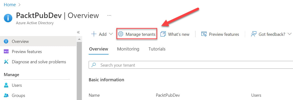 Figure 1.10 – Managing tenants
