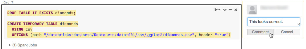 Figure 1.22 – Commenting on the selection
