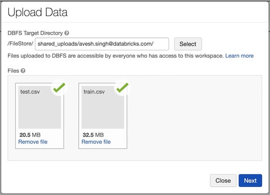 Figure 1.27 – Uploading the data UI
