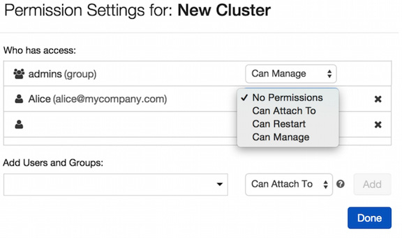 Figure 1.39 – Managing cluster permissions
