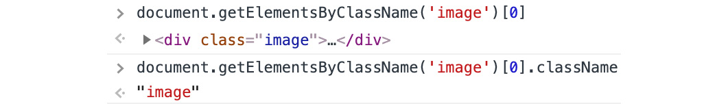 Figure 1.40: className gives access to the classes the element has