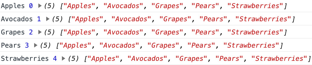 Figure 1.47: Output of the code from the exercise. Prints the names of all organic fruits.