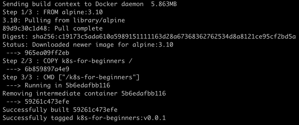 Figure 1.12: Output of docker build command